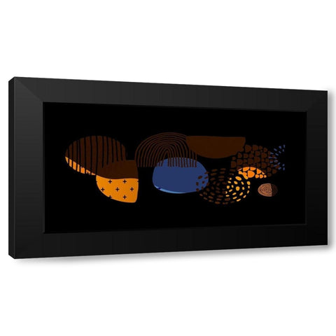 Mid Century Shapes 737 Black Modern Wood Framed Art Print by Bolokofsky, Ronald