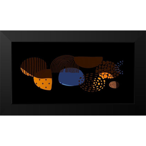 Mid Century Shapes 737 Black Modern Wood Framed Art Print by Bolokofsky, Ronald