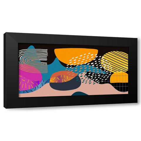 Mid Century Shapes 831 Black Modern Wood Framed Art Print with Double Matting by Bolokofsky, Ronald