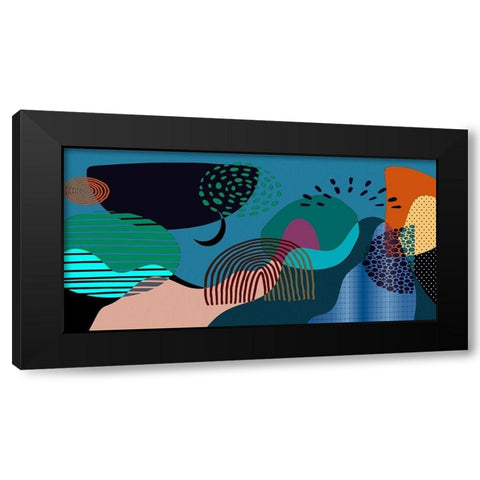 Mid Century Shapes 832 Black Modern Wood Framed Art Print with Double Matting by Bolokofsky, Ronald