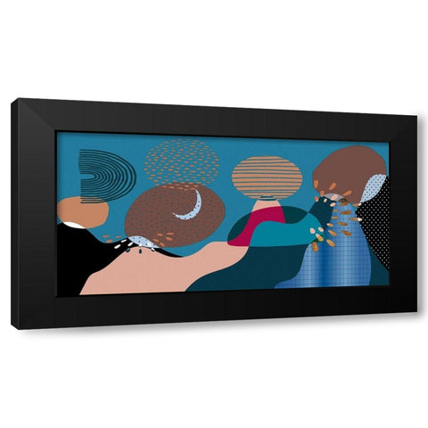 Mid Century Shapes 833 Black Modern Wood Framed Art Print by Bolokofsky, Ronald