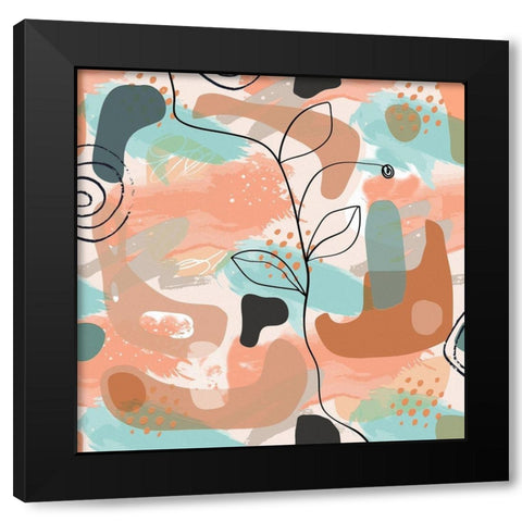 Organic Shapes 243 Black Modern Wood Framed Art Print with Double Matting by Bolokofsky, Ronald