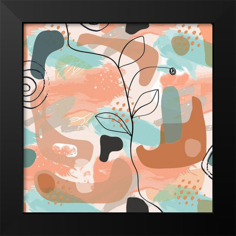 Organic Shapes 243 Black Modern Wood Framed Art Print by Bolokofsky, Ronald