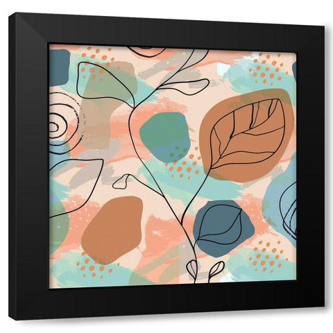Organic Shapes 244 Black Modern Wood Framed Art Print with Double Matting by Bolokofsky, Ronald