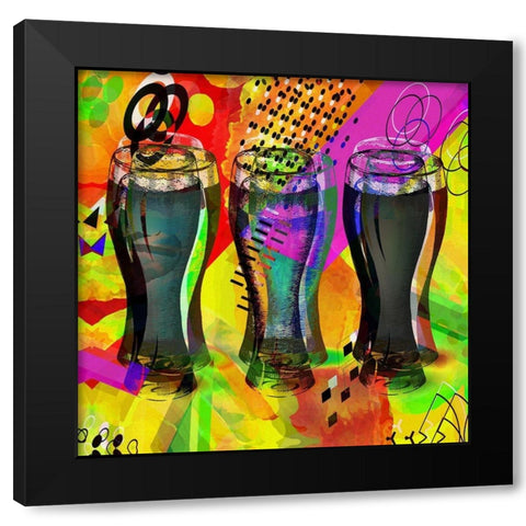 Partyfest Black Modern Wood Framed Art Print with Double Matting by Bolokofsky, Ronald