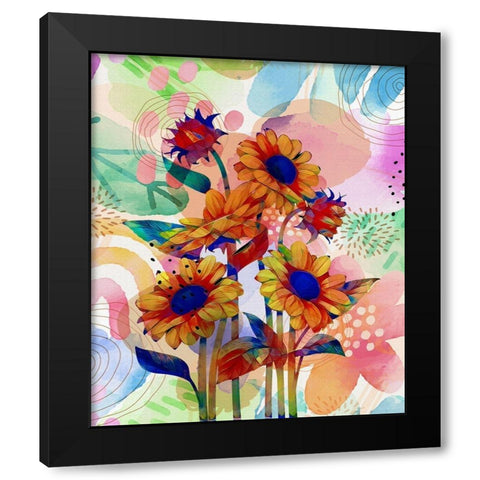 Sunflower Garden 840 Black Modern Wood Framed Art Print with Double Matting by Bolokofsky, Ronald