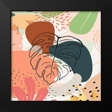 Tropical Leaves 19B Black Modern Wood Framed Art Print by Bolokofsky, Ronald