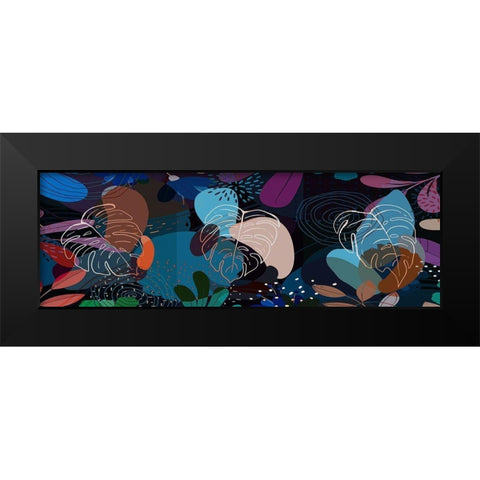 Tropical Leaves 29 Black Modern Wood Framed Art Print by Bolokofsky, Ronald