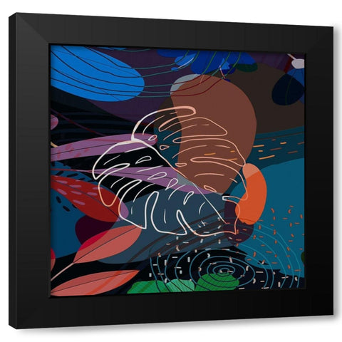 Tropical Leaves 29A Black Modern Wood Framed Art Print with Double Matting by Bolokofsky, Ronald