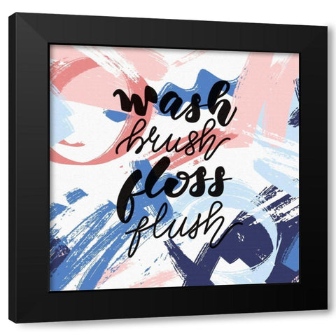 Wash Brush Floss Flush Black Modern Wood Framed Art Print by Bolokofsky, Ronald