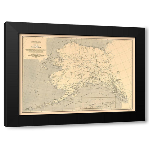 Alaska - Brooks 1909  Black Modern Wood Framed Art Print with Double Matting by Brooks