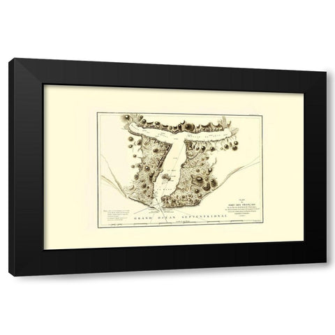 Lituya Bay - Depot De La Marine 1797 Black Modern Wood Framed Art Print with Double Matting by Depot De La Marine