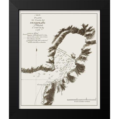 Disenchantment Bay Alaska - Espinosa y Tello 1802 Black Modern Wood Framed Art Print by Espinosa