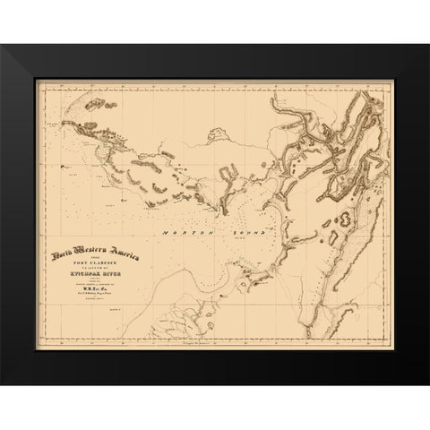 Norton Sound Alaska - Bulkley 1867 Black Modern Wood Framed Art Print by Bulkley