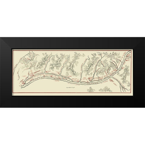 Tanana River Telegraph Line Alaska - 1906 Black Modern Wood Framed Art Print by Unknown