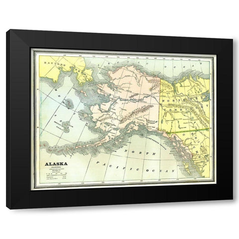 Alaska - Cram 1886 Black Modern Wood Framed Art Print with Double Matting by Cram