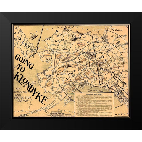 Going to Klondyke Game - Klondyke Game 1897 Black Modern Wood Framed Art Print by Klondyke Game