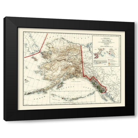 Alaska from Surveys - Graham 1906 Black Modern Wood Framed Art Print with Double Matting by Graham