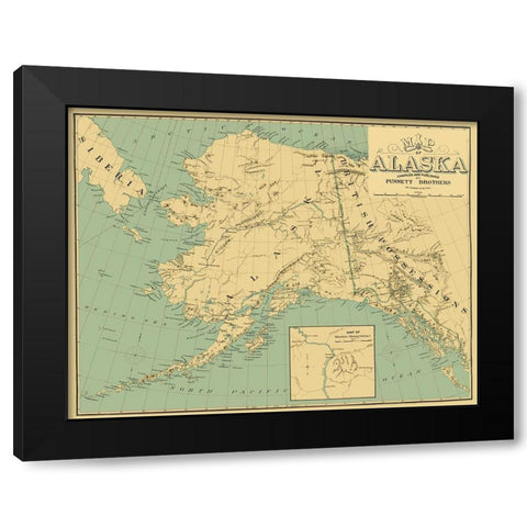 Alaska, British Possessions, Russia - Punnet 1897 Black Modern Wood Framed Art Print by Punnet