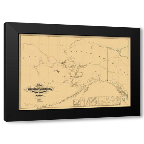 Alaska, Asia - Lewis 1867 Black Modern Wood Framed Art Print by Lewis
