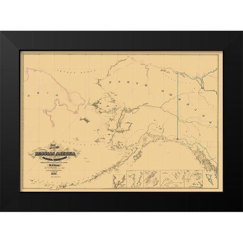 Alaska, Asia - Lewis 1867 Black Modern Wood Framed Art Print by Lewis