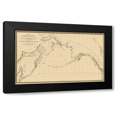 Alaska, Siberia - Depot Kart 1897 Black Modern Wood Framed Art Print with Double Matting by Depot Kart