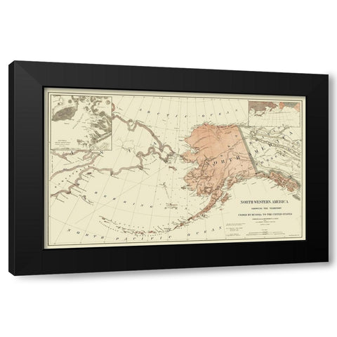 Alaska, American Northwest - Peirce 1867 Black Modern Wood Framed Art Print by Peirce