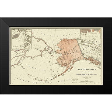 Alaska, American Northwest - Peirce 1867 Black Modern Wood Framed Art Print by Peirce