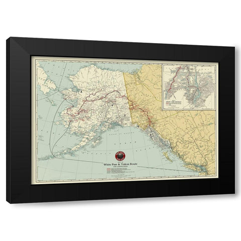 White Pass, Yukon Route Railroad - 1917 Black Modern Wood Framed Art Print by Unknown