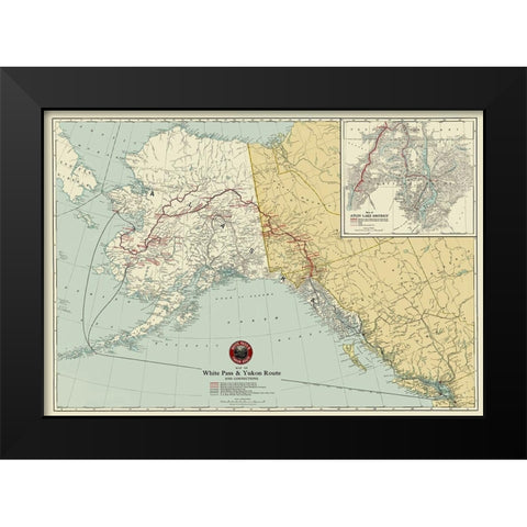 White Pass, Yukon Route Railroad - 1917 Black Modern Wood Framed Art Print by Unknown