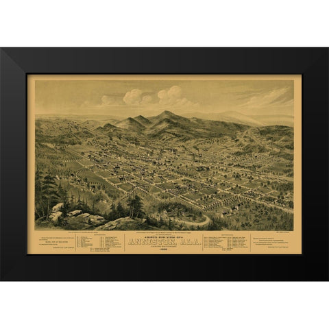 Anniston Alabama - Glover 1888 Black Modern Wood Framed Art Print by Glover