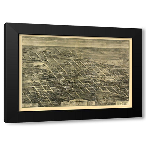 Anniston Alabama - Hart 1903 Black Modern Wood Framed Art Print by Hart