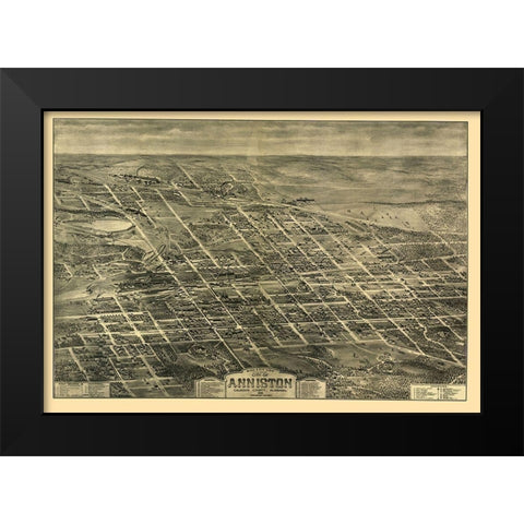 Anniston Alabama - Hart 1903 Black Modern Wood Framed Art Print by Hart