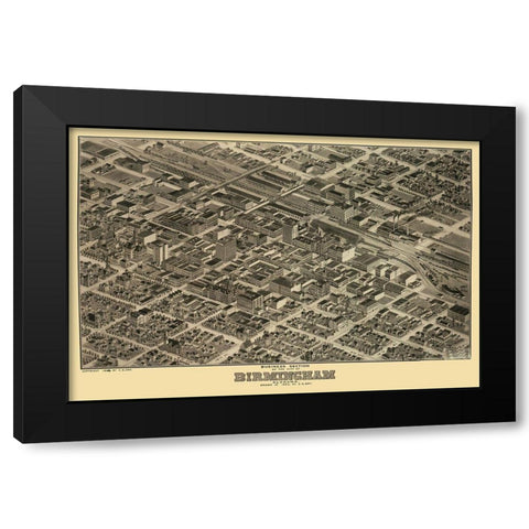 Birmingham Alabama - Dry 1903 Black Modern Wood Framed Art Print by Dry