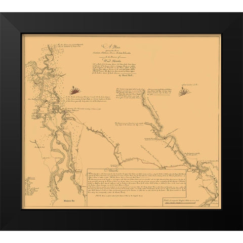 Alabama, West Florida Coastal Rivers - Taitt 1771 Black Modern Wood Framed Art Print by Taitt