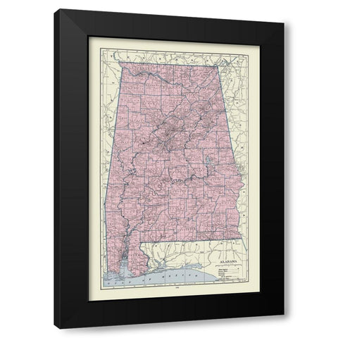 Alabama - Hammond  1920 Black Modern Wood Framed Art Print by Hammond