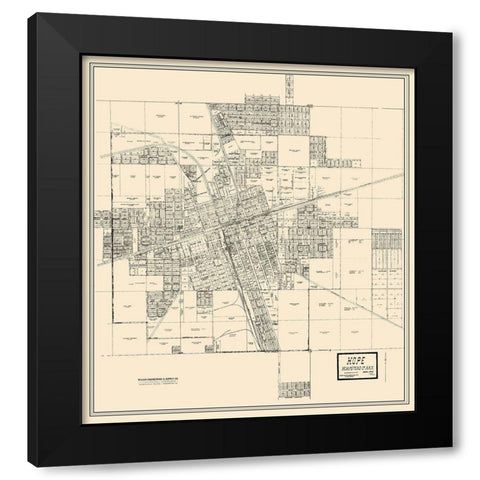 Hope Arkansas Landowner - Knobel 1916 Black Modern Wood Framed Art Print by Knobel