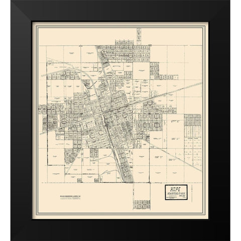 Hope Arkansas Landowner - Knobel 1916 Black Modern Wood Framed Art Print by Knobel