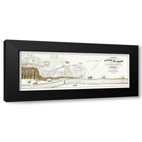 Hot Springs Arkansas - Hoen 1870 Black Modern Wood Framed Art Print by Hoen