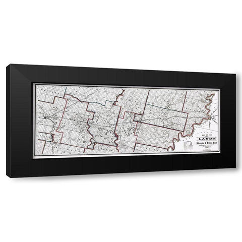 Memphis and Little Rock Railway - Woodward 1878 Black Modern Wood Framed Art Print by Woodward