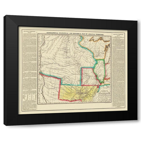 Arkansas Territory - Long 1822 Black Modern Wood Framed Art Print by Long