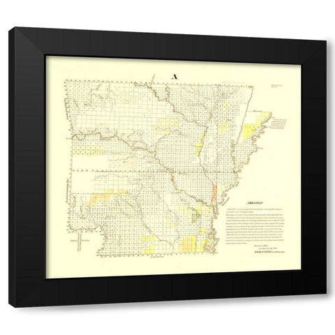 Arkansas - Fulton 1839 Black Modern Wood Framed Art Print by Fulton