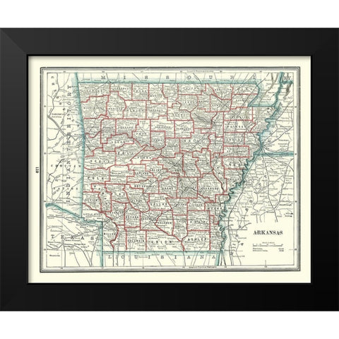 Arkansas - Rathbun 1893 Black Modern Wood Framed Art Print by Rathbun