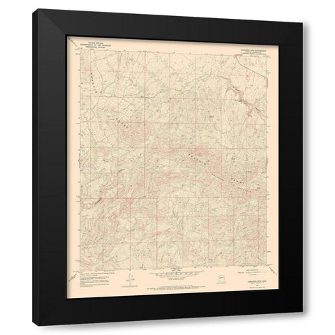 Arrastra Mountains Arizona Quad - USGS 1967 Black Modern Wood Framed Art Print with Double Matting by USGS