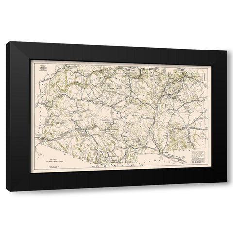 Arizona New Mexico - Westgard 1919  Black Modern Wood Framed Art Print with Double Matting by Westgard