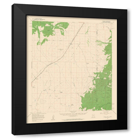 Apache Arizona Quad - USGS 1958 Black Modern Wood Framed Art Print by USGS