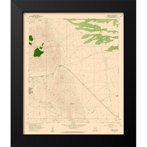 North East Bisbee Arizona Quad - USGS 1958 Black Modern Wood Framed Art Print by USGS