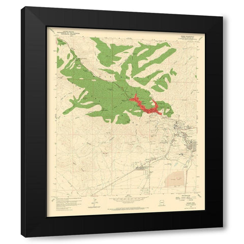 Bisbee Arizona Quad - USGS 1958 Black Modern Wood Framed Art Print by USGS