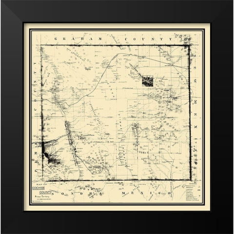 Cochise Arizona - Howe 1890 Black Modern Wood Framed Art Print by Howe