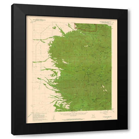 Chiricahua Peak Arizona Quad - USGS 1958 Black Modern Wood Framed Art Print with Double Matting by USGS